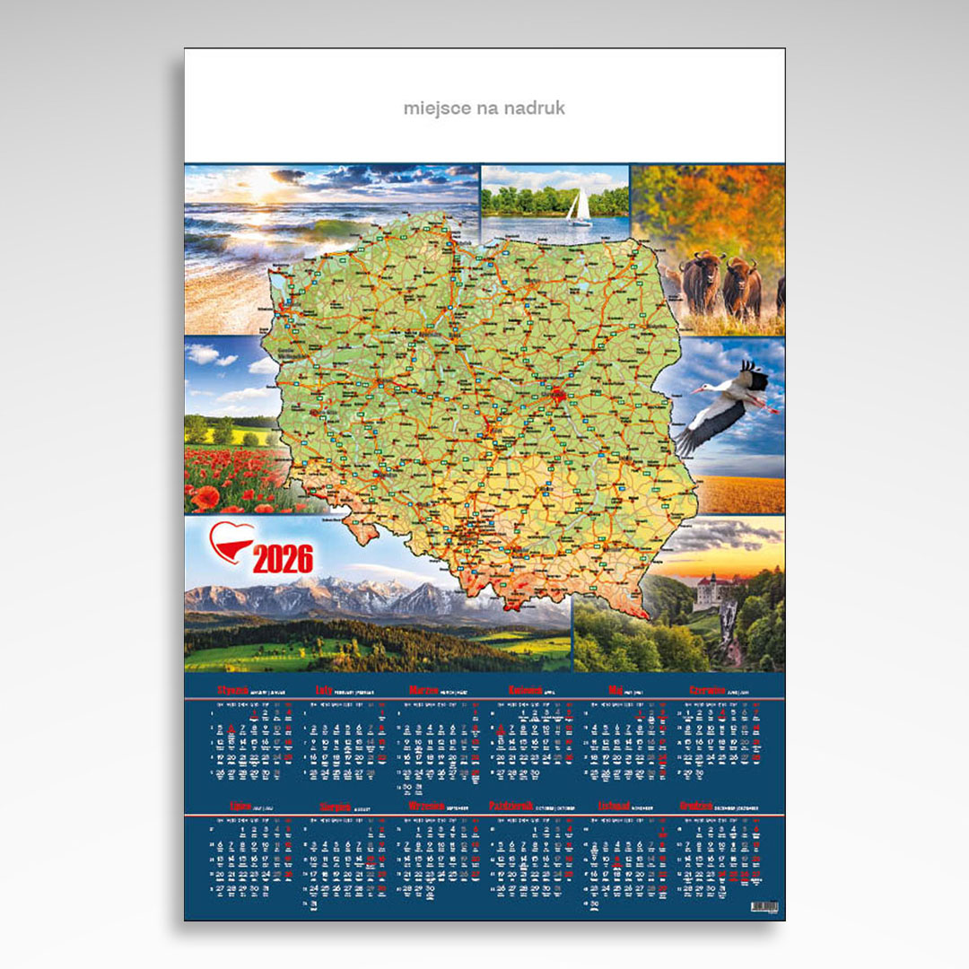 Kalendarz planszowy Mapa Polski (20szt) - 3 Kalendarz planszowy Mapa Polski