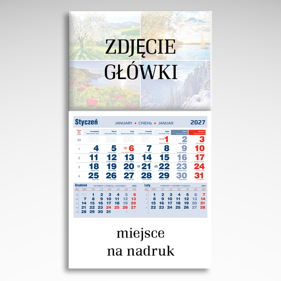 Kalendarz jednodzielny Dolomity (20szt.) - 4 Kalendarz jednodzielny -szablon