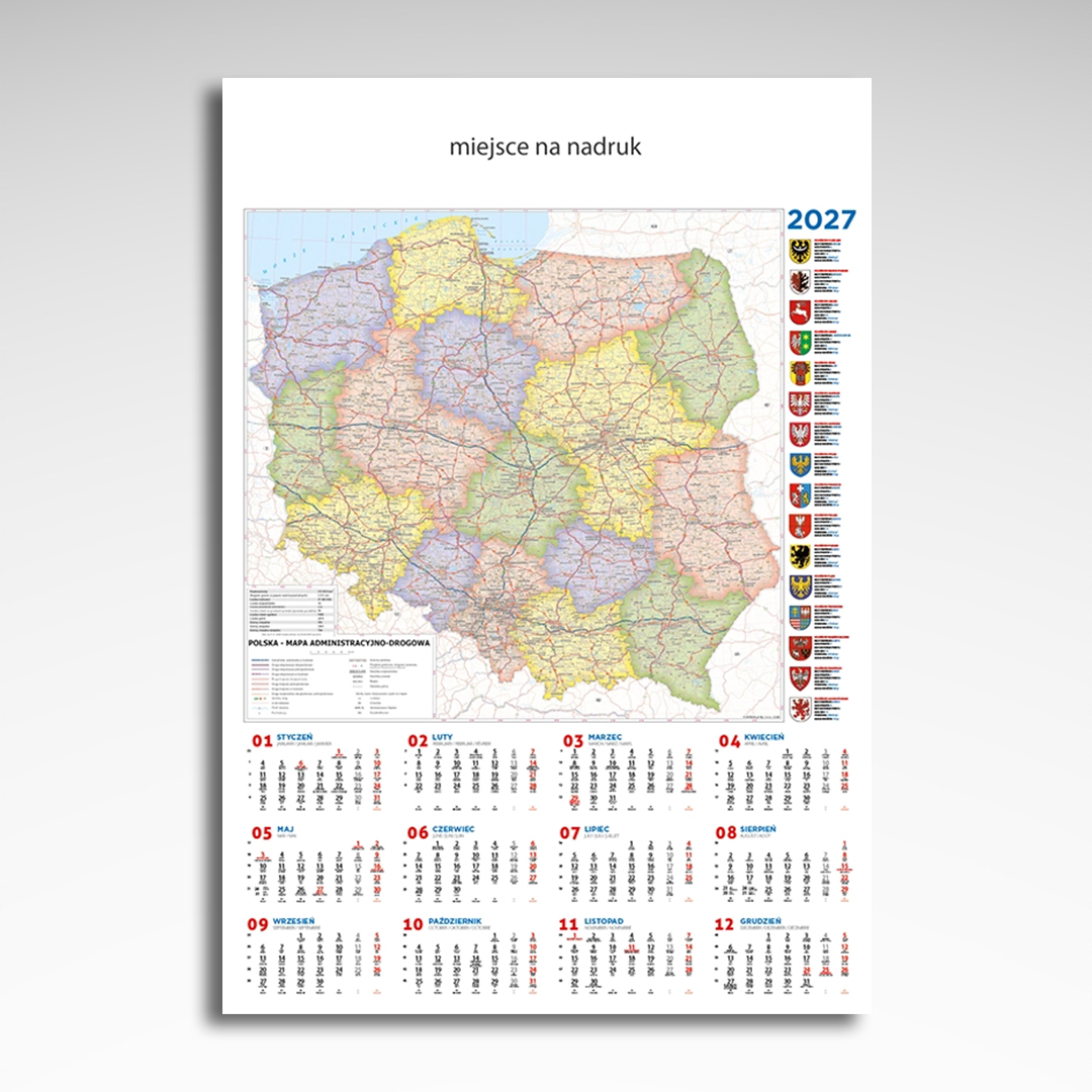 Kalendarz planszowy Mapa Polski (20szt) - 3 Kalendarz planszowy Mapa Polski