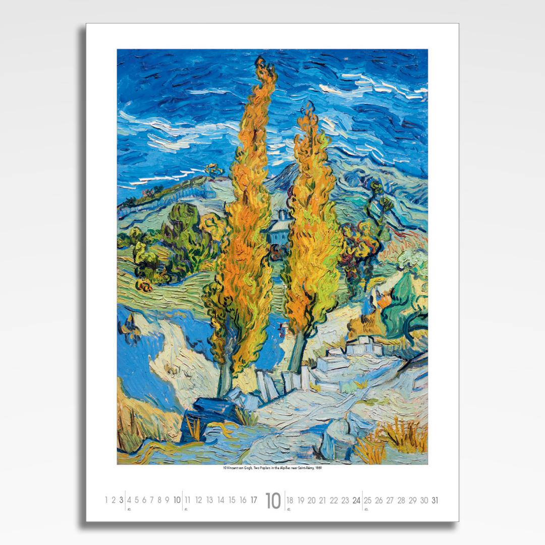 Kalendarz wieloplanszowy Vincent van Gogh (20szt.) - 13 kalendarz wieloplanszowy vincent van gogh, plansza październik z grafiką tematyczną