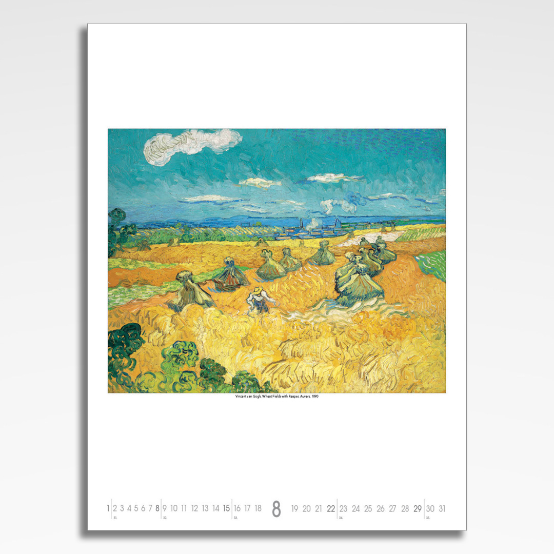 Kalendarz wieloplanszowy Vincent van Gogh (20szt.) - 11 kalendarz wieloplanszowy vincent van gogh, plansza sierpień z grafiką tematyczną