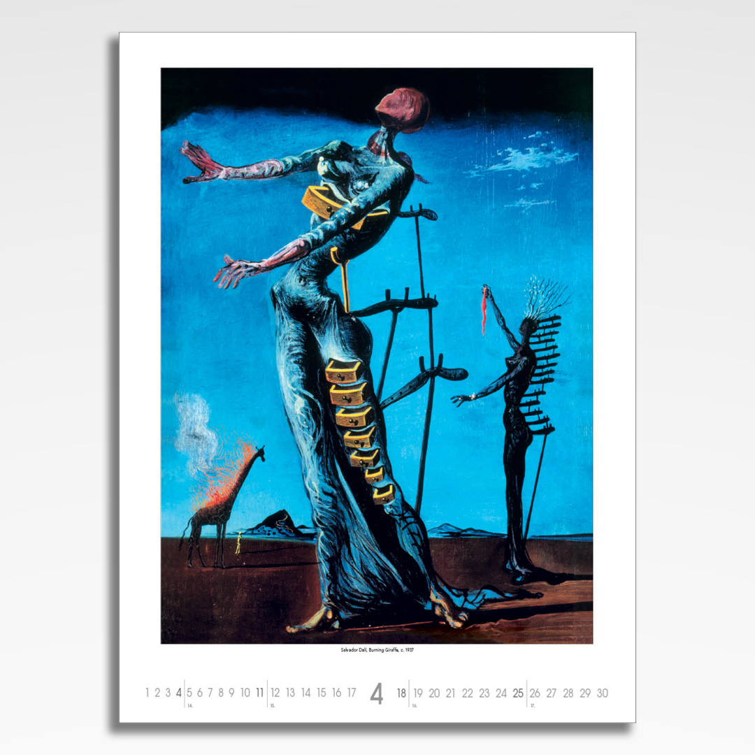 Kalendarz wieloplanszowy Salvador Dali (20szt.) - 7 kalendarz wieloplanszowy salvador dali, plansza kwiecień z grafiką tematyczną