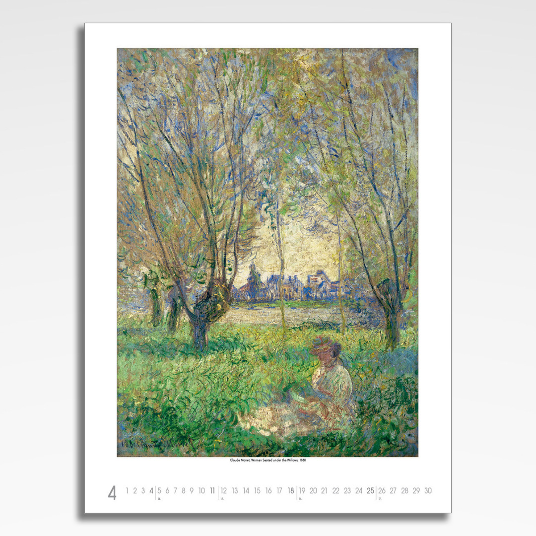 Kalendarz wieloplanszowy Claude Monet (20szt.) - 7 kalendarz wieloplanszowy claude monet, plansza kwiecień z grafiką tematyczną