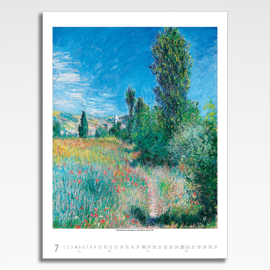 Kalendarz wieloplanszowy Claude Monet (20szt.) - 10 kalendarz wieloplanszowy claude monet, plansza lipiec z grafiką tematyczną