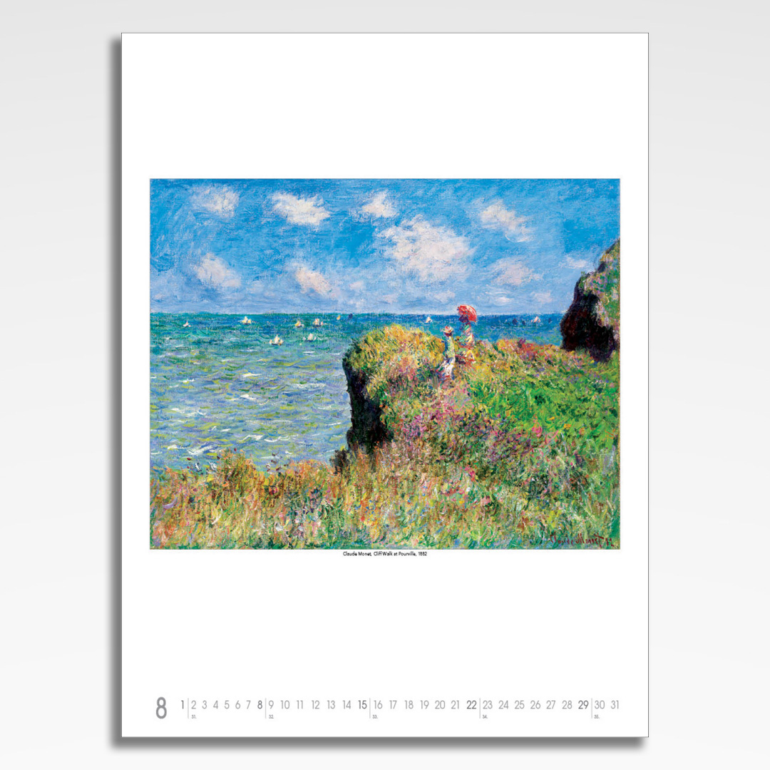 Kalendarz wieloplanszowy Claude Monet (20szt.) - 11 kalendarz wieloplanszowy claude monet, plansza sierpień z grafiką tematyczną