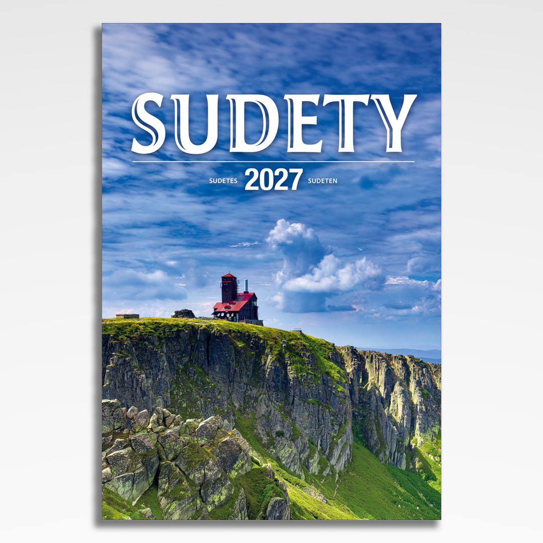 kalendarz wieloplanszowy sudety, okładka kalendarza z grafiką tematyczną i spiralą Wire-O