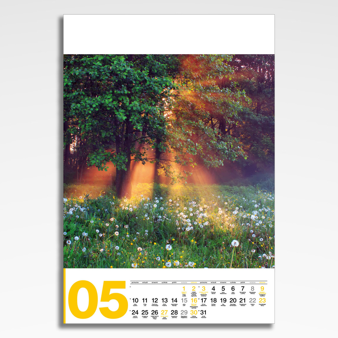 Kalendarz wieloplanszowy Nature (20szt.) - 8 kalendarz wieloplanszowy nature, plansza maj z grafiką tematyczną