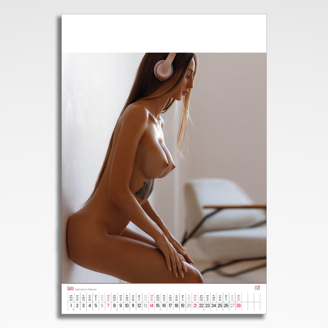 Kalendarz wieloplanszowy Beauties (20szt.) - 5 kalendarz wieloplanszowy beauties, plansza luty z grafiką tematyczną