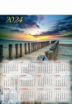 Kalendarz planszowy A1 na rok 2024 Bałtyk