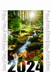 Kalendarz planszowy A1 na rok 2024 Leśny potok
