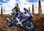 Kalendarz trójdzielny na rok 2025 Dziewczyna z motocyklem