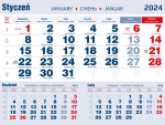 Kalendaria jednodzielne granatowo-czerwone zdjęcie